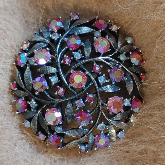 Sparkly Vintage Silver Tone 2287 Rhinestone Brooch - Picture 1 of 8